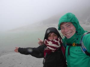 Volcán Azufral - Con Justine en la laguna verde / Mit Justine an der grünen Lagune